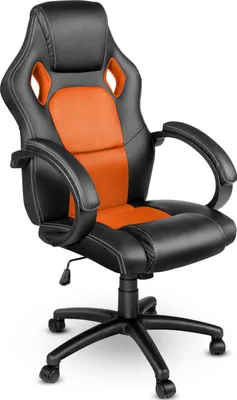 Produktbild von TRESKO Racing Chefsessel Bürostuhl Drehstuhl Sportsitz Bürosessel Schreibtischstuhl schwarz/orange