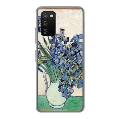 Produktbild von MuchoWow® Handyhülle Schutzhülle Hülle für Samsung Galaxy A03s Stilleben mit Schwertlilien - Vincent van Gogh Silikon Softcase Handy Hülle - Schutz