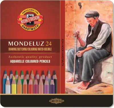Immagine prodotto di Kredki akwarelowe Koh-I-Noor Mondeluz 3724 24 kolory w metalowym opakowaniu