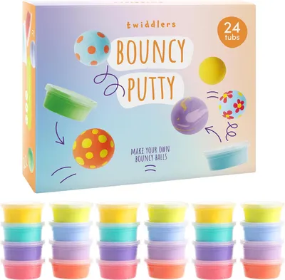 Productafbeelding van Potjes stuiterende putty speelgoed voor kinderen - Set van 24 - Niet-Giftig - Verjaardagen - Kinderfeestjes - Traktaties