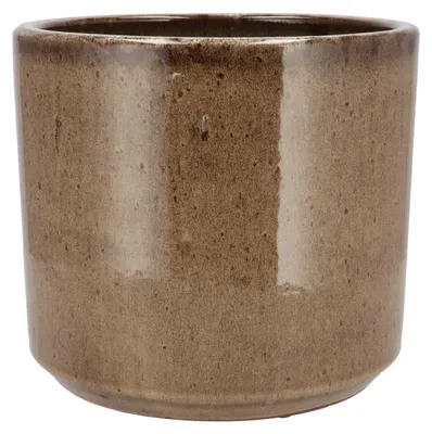 Produktbild von DK Design Blumentopf - rund - Braune Glasur - taupe - 21 x 24 cm - glanzend