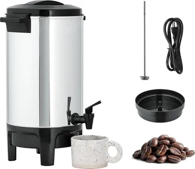 Kaffeeautomat - Heißgetränkespender - Kapazität 6 L (40 Tassen) - Tropffreier Wasserhahn - Automatische Temperaturregelung - Für Catering, Kirche, Restaurant, Café