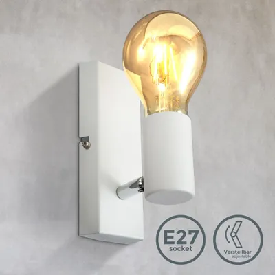 Produktbild von Wandleuchte - retro, schwenkbar, E27 Fassung, max. 60W, weiß