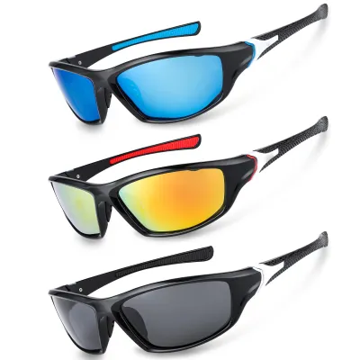 Produktbild von 3 Paar Sonnenbrille Herren Sport Sonnenbrille UV 400 Polarisierte Sportbrille Sunglasses für Herren Damen zum Radfahren Ski Golfen Angeln Fahren