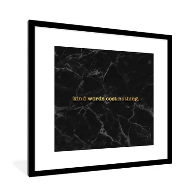 Produktbild von MuchoWow® Gerahmtes Poster Zitate - Sprichwörter - Gold - Marmor 40x40 cm - Poster mit Schwarzem Bilderrahmen Wandposter Rahmen Foto Bilder - Poster - Plakat im Rahmen