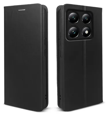 Produktbild von Leder Handyhülle für Xiaomi 14T Pro 5G Echtleder Lederhülle Klapp Cover Hülle Case Kartenfach RFID Schutz Farbe: Schwarz