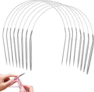 Produktbild von Famanu Rundstricknadeln Set 40 cm - 8 Stück 2 mm bis 8 mm für Anfänger