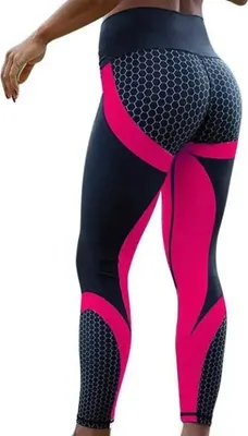 Produktbild von Modische Damen Leggings Hexagon in Pink - Perfekt für Training und Freizeit KP24840