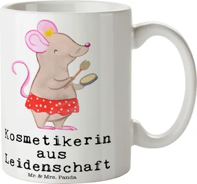 Produktbild von Mr. & Mrs. Panda Teetasse Kosmetikerin Leidenschaft - Weiß - Geschenk, Trinkbecher, Kaffeetasse, Ausbildung, Becher, Kosmetikstudio, Kaffeepott, Eröffnung, Spruch
