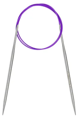 Image de Aiguille à tricoter circulaire de 3,5 mm, longueur 80 cm, en acier inoxydable avec câble flexible