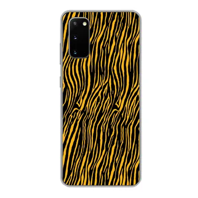 Produktbild von MuchoWow® Handyhülle Schutzhülle Hülle für Samsung Galaxy S20 Tigerdruck - Schwarz - Orange Silikon Softcase Handy Hülle - Bild