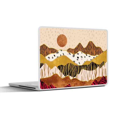 Produktbild von MuchoWow® Laptop Aufkleber Sticker Cover Tiger Druck - Pastell - Gold - Druck - Tiger - Abstrakt 32.5x23.5 cm - Sticker für Laptop - Selbstklebend