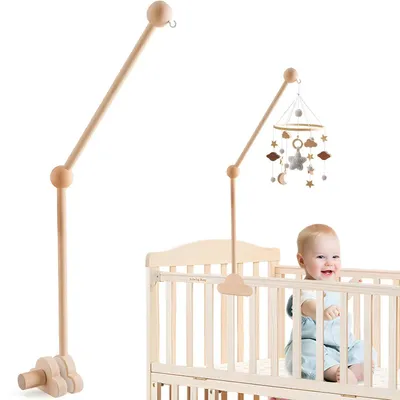 Produktbild von Baby Mobile Halterung Holz Verstellbar für Babybett Wickeltisch Kinderzimmer