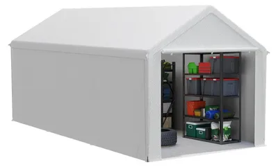 Obrázok produktu pre Stan skladovací 3x6 m, skladovací stan, skladové priestory, stan ako garáž, odolná konštrukcia, krytina z PE fólie, biela farba