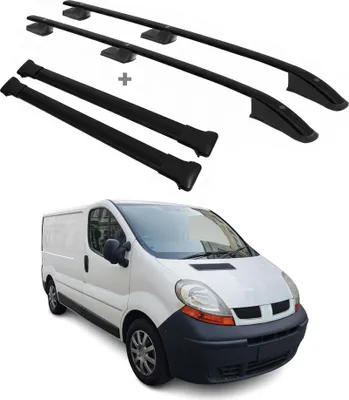 Image de Kit Barres Et Rails De Toit Pour Renault Trafic Opel Vivaro 2001-14 L1 Court Alu