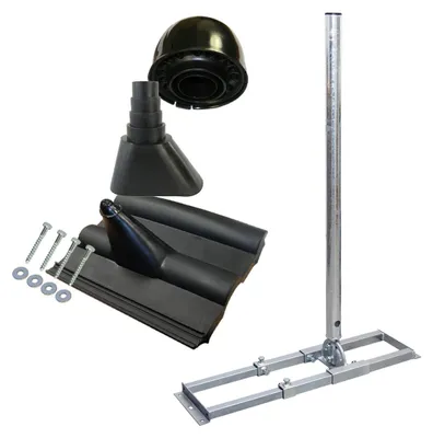 Produktbild von PremiumX PROFI X100-48K SAT Dachsparrenhalter Frankfurter Pfanne schwarz Mastkappe