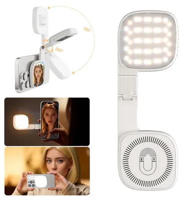 Produktbild von Magnetisches Selfie Licht mit 3 Farben und einstellbarer Helligkeit für Videoanrufe und Aufnahmen