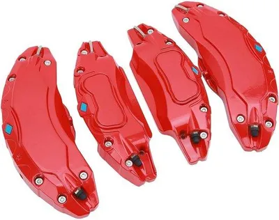 Image de Caches d'étriers en alliage d'aluminium pour jantes de 19 et 20 pouces, lot de 4 caches d'étriers pour les modèles de 2017 à 2023 (rouge)