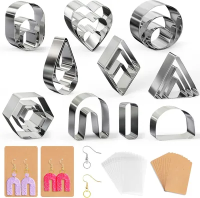 Produktbild von Polymerclay-Ausstechformen 24-teilig, Edelstahl, Für Ohrringe Und Schmuckherstellung