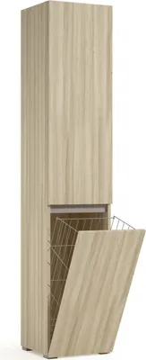Produktbild von Mehrzweck-Kleiderschrank mit 2 Türen Dasteggian, Wäscheschrank mit 2 Türen, Badezimmersäule mit Wäschekorb, 100 %  Italy, 45 x 37 x 195 cm, Olmo