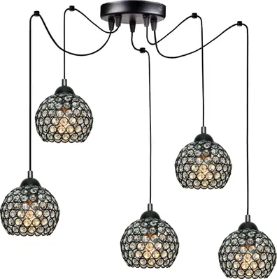 Image de Plafonnier noir en verre E27 LED KLAUDIA 13-720