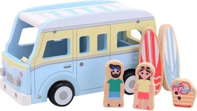 Image de Joueco Houten Retro Strandbus met Accessoires