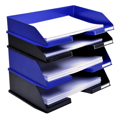Produktbild von Exacompta 4x Briefablage Combo Maxi, A4+ Querformat, ECOBlack - Schwarz - 11214D