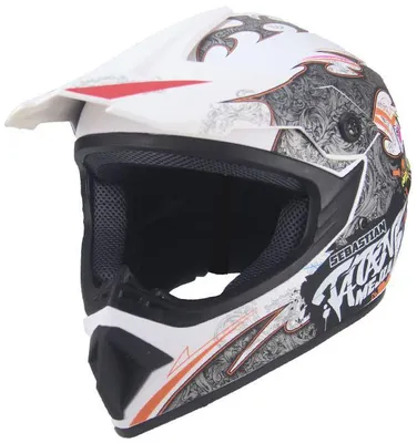 Produktbild von Crosshelm Helm Kinderhelm Motorradhelm Motocross Quad Mejia Weiß Matt Größe S