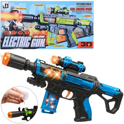 Zdjęcie produktu dla Duży Karabin Pistolet 35Cm Na Baterie Z Parą Światło 3D Dźwięk Świecący