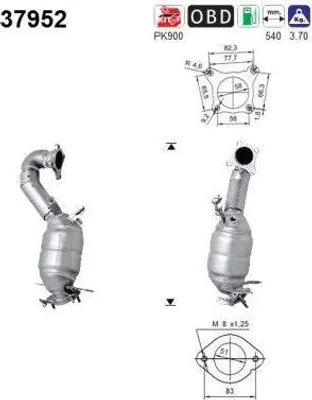 Produktbild von AS Katalysator Kat für VW GOLF VI (5K1) Euro 4/Euro 5 37952