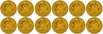 Produktbild von 12 Piratenschatz Goldmünzen