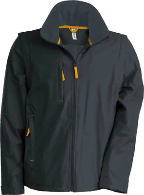 Produktbild von Kariban Herren Blouson Jacke Winterjacke Kapuze Herrenjacke, Größe:3XL, Farbe:Dark Grey/Orange