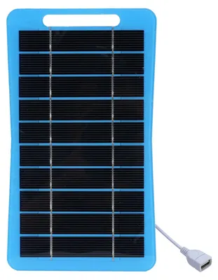 Obrázok produktu pre Solárny panelový nabíjač, 5 W, 5 V, monokryštalický kremík, ľahký, prenosný, s rukoväťou na cestovanie, kempovanie