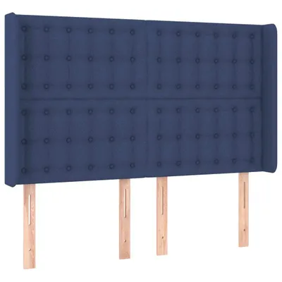 Obrázek produktu pro vidaXL Čelo postele s ušima Modrá 147x16x118/128 cm Látka