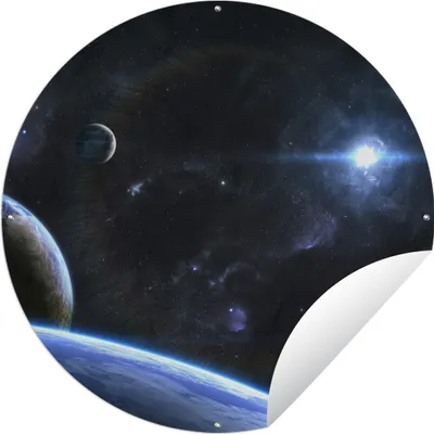 Produktbild von MuchoWow® Gartenposter Outdoor-Poster Rund Sternplaneten Ø 150 cm Gartendeko Rundes Poster draußen