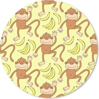 Produktbild von MuchoWow® Mauspad Mousepad Muster - Affe - Banane 30x30 cm - Mousepads - Maus Mat - Pad - Mausunterlage - Tischunterlage - Schreibtischmatten