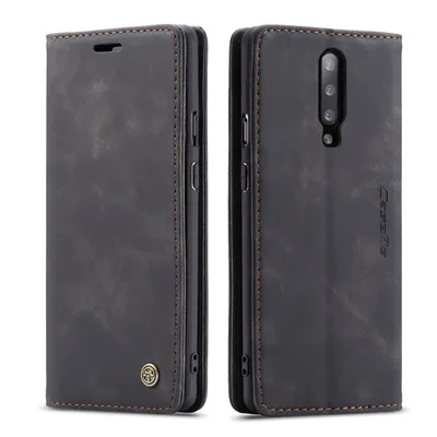 Obrázek produktu pro OnePlus 7 Pro Pouzdro, RetroPolyuretanKožené Pouzdro, Kapsy na Karty, Magnetické Uzavírání, Pouzdro s Funkcí Stojánku pro OnePlus 7 Pro černé