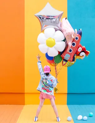 Image de Ballon fusée en aluminium multicolore 44 x 115 cm - taille unique
