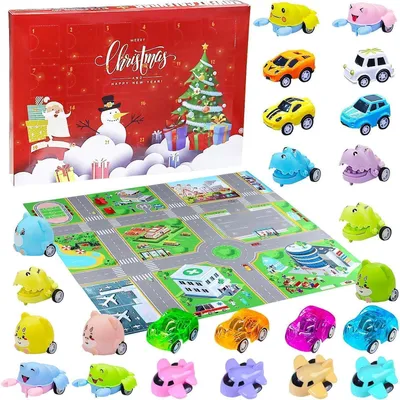 Produktbild von Adventskalender Knobelspiele 24 Kleine Tierautos mit Verkehrsszenen für Jugendliche und Familie