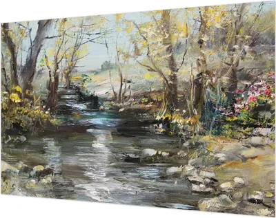 Produktbild von Wandtapete - Dekorative Tapete für Wohnzimmer- Tapetenfolie für Wanddekoration - 104x70 cm - Waldbach