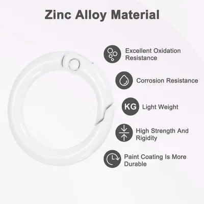 Produktbild von 24er-Pack Metall-Feder-O-Ringe, 5/8" Zinklegierung Schlš¹sselring Schnalle [Wei?]