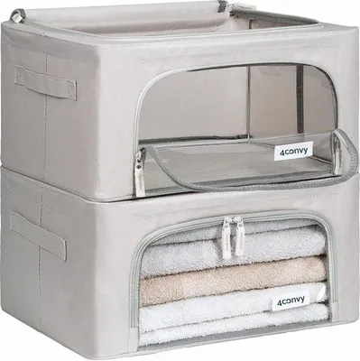 Zdjęcie produktu dla Pojemnik do przechowywania, składany organizer do ubrań - wymiary: 42 cm (długość) x 32 cm (szerokość) x 4,5 cm (wysokość)