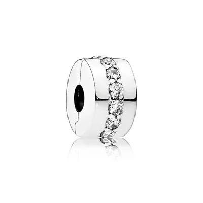 Produktbild von Pandora Charm Clip Glänzendes Band Sterling-Silber 791972CZ