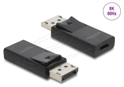 Produktbild von DeLOCK 61078, USB Type-C, DisplayPort, Schwarz