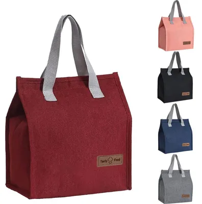 Image de Sac isotherme pour femmes, petit, rouge, pliable, dimensions : 25,5 x 22,5 x 13 cm