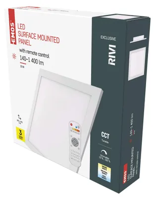 LED svítidlo RIVI 30 x 30 cm, 20 W, teplá-studená bílá, stmívatelné s ovladačem
