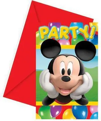 Produktbild von Mickey Maus Party-Time Einladungskarten mit Umschlag