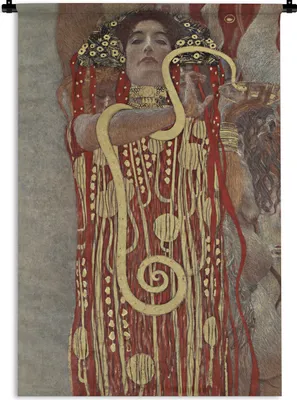 Produktbild von MuchoWow® Wandteppich Wandbehang Hygieia - Gustav Klimt 60x90 cm Tapisserie Dekoration Wandtuch - Foto-Teppich - Abwaschbar