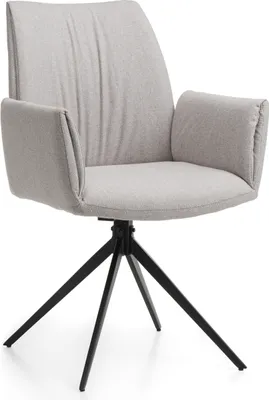 Produktbild von NEW HOME Stuhl PRATO Esszimmerstuhl gepolsterter Wohnzimmerstuhl - hellgrau - moderne Möbel im Glamour Stil