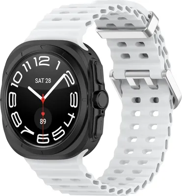 Produktbild von Strap-it Ocean Silikon-Smartwatch-Armband - passend für die Samsung Galaxy Watch Ultra / Ultra 2025 47mm (weiß)